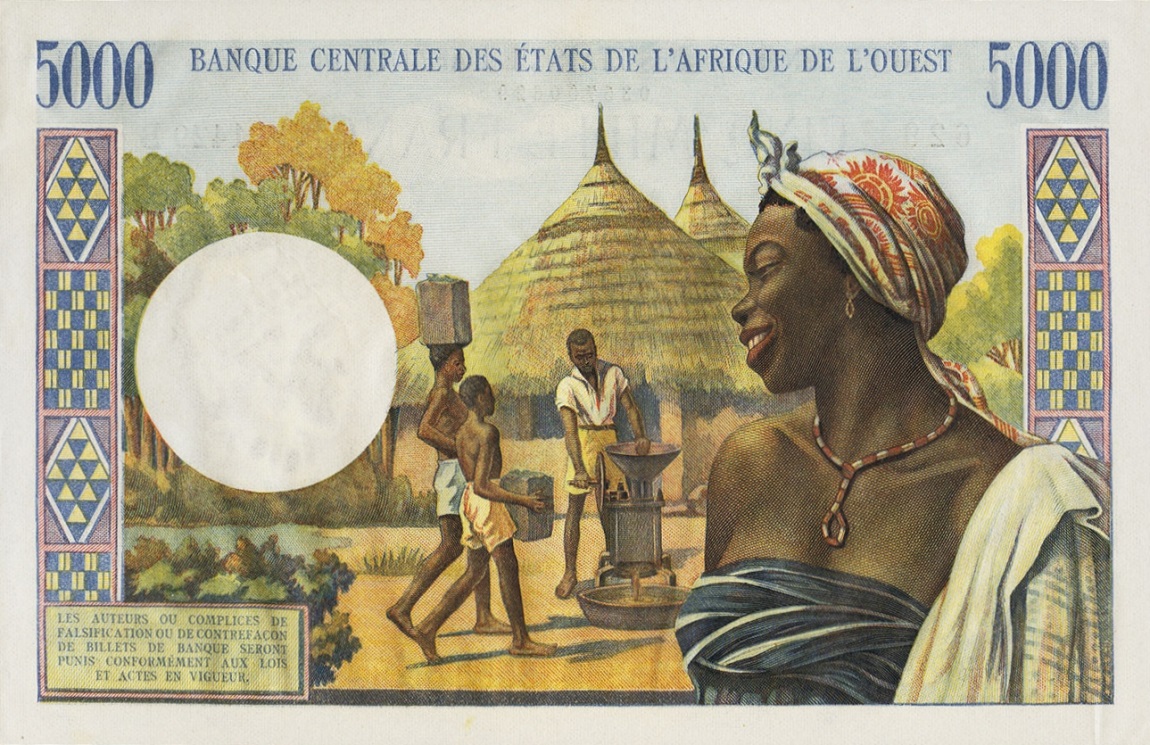 Back of West African States p204Bj: 5000 Francs from 1961