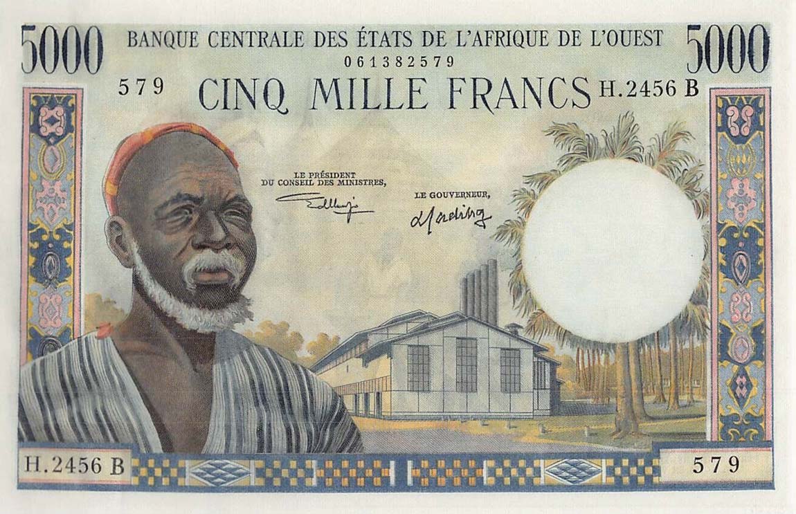 Front of West African States p204Bl: 5000 Francs from 1961