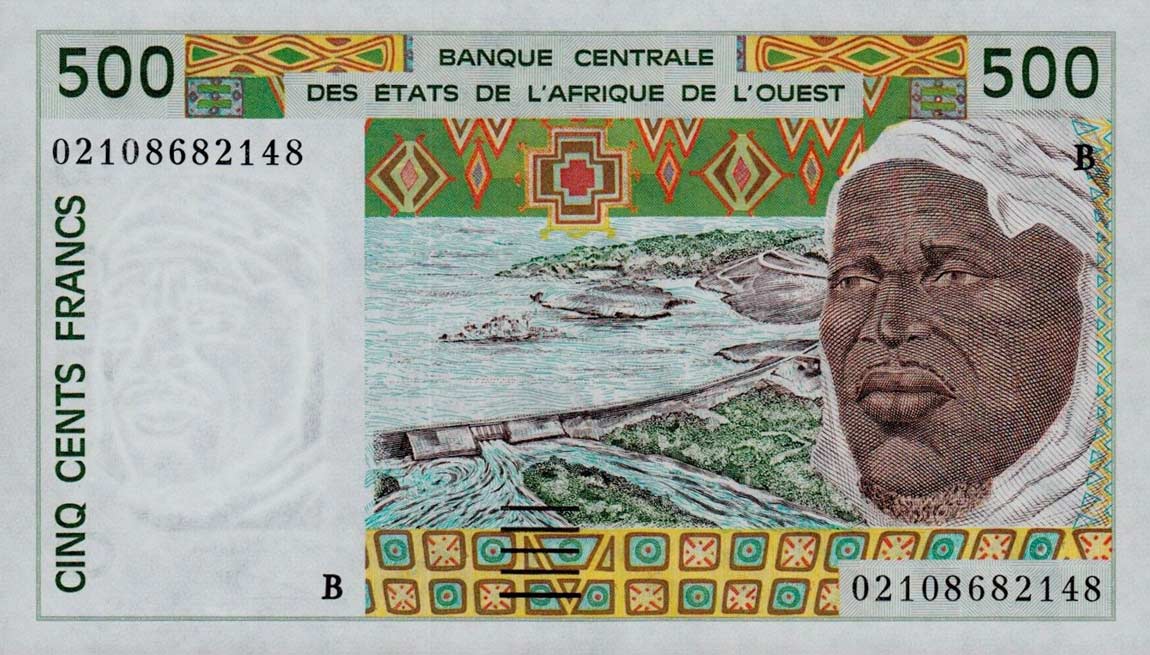 Front of West African States p210Bn: 500 Francs from 2002