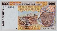 p211Bh from West African States: 1000 Francs from 1997