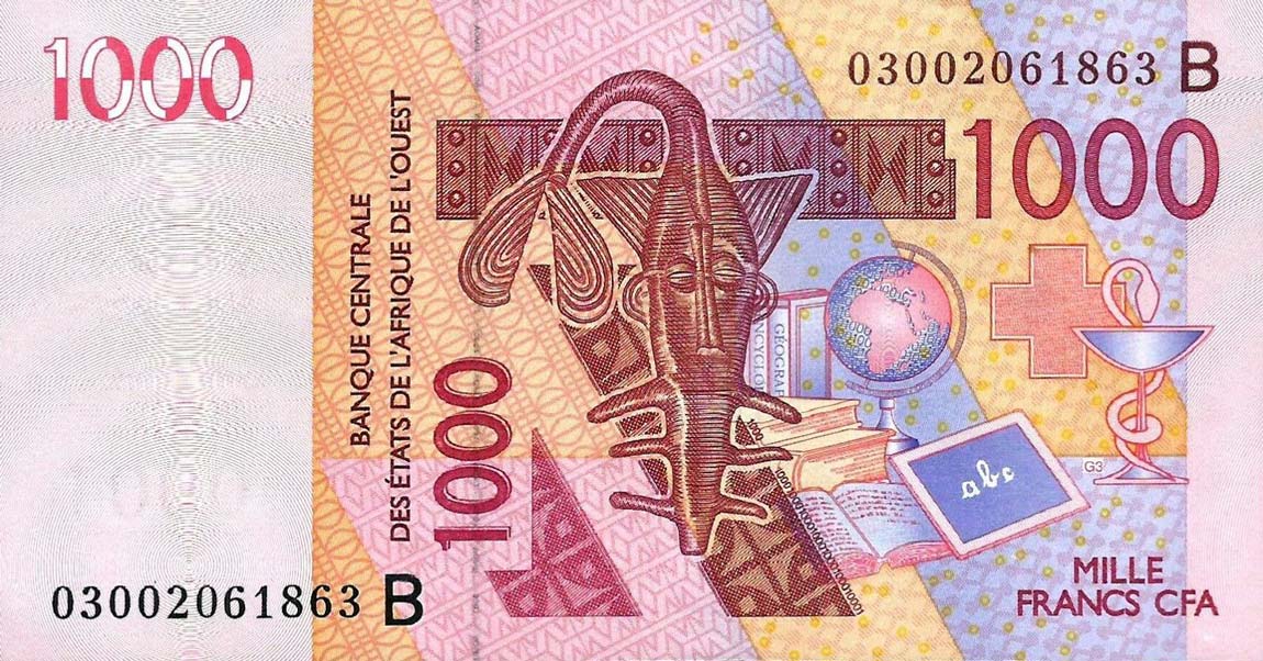 Front of West African States p215Ba: 1000 Francs from 2003