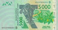 p217Bc from West African States: 5000 Francs from 2005