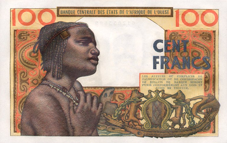 Back of West African States p301Cf: 100 Francs from 1961