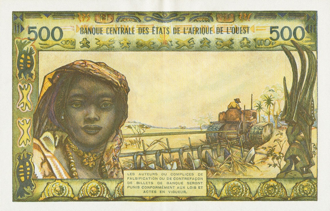 Back of West African States p302Cm: 500 Francs from 1961