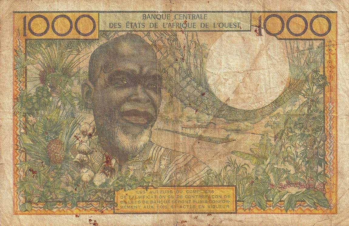 Back of West African States p303Cf: 1000 Francs from 1961