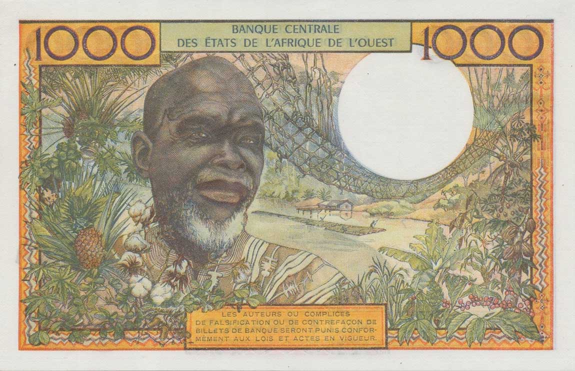 Back of West African States p303Ci: 1000 Francs from 1961