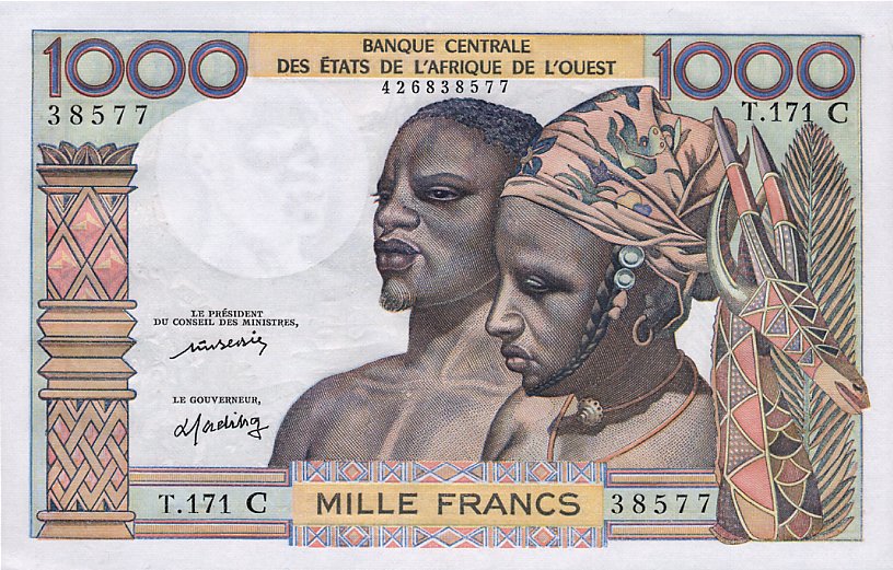 Front of West African States p303Cm: 1000 Francs from 1961