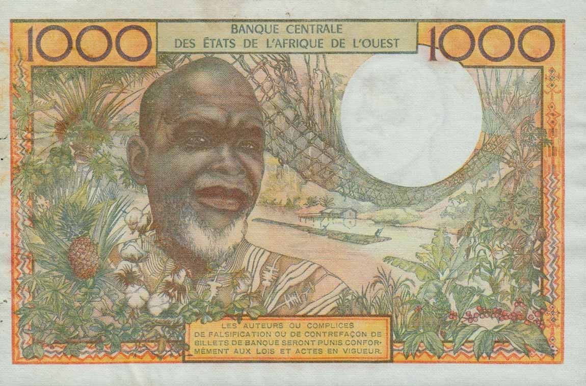 Back of West African States p303Co: 1000 Francs from 1961