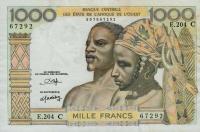 p303Co from West African States: 1000 Francs from 1961