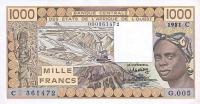 Gallery image for West African States p307Cb: 1000 Francs