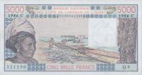 Gallery image for West African States p308Cl: 5000 Francs