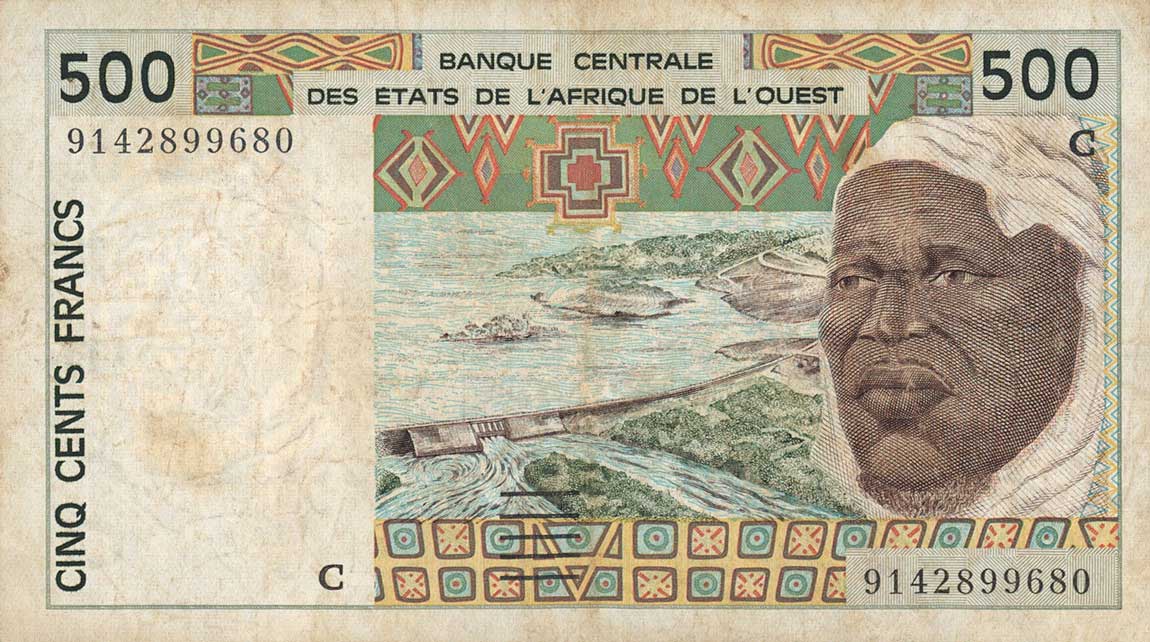 Front of West African States p310Ca: 500 Francs from 1991