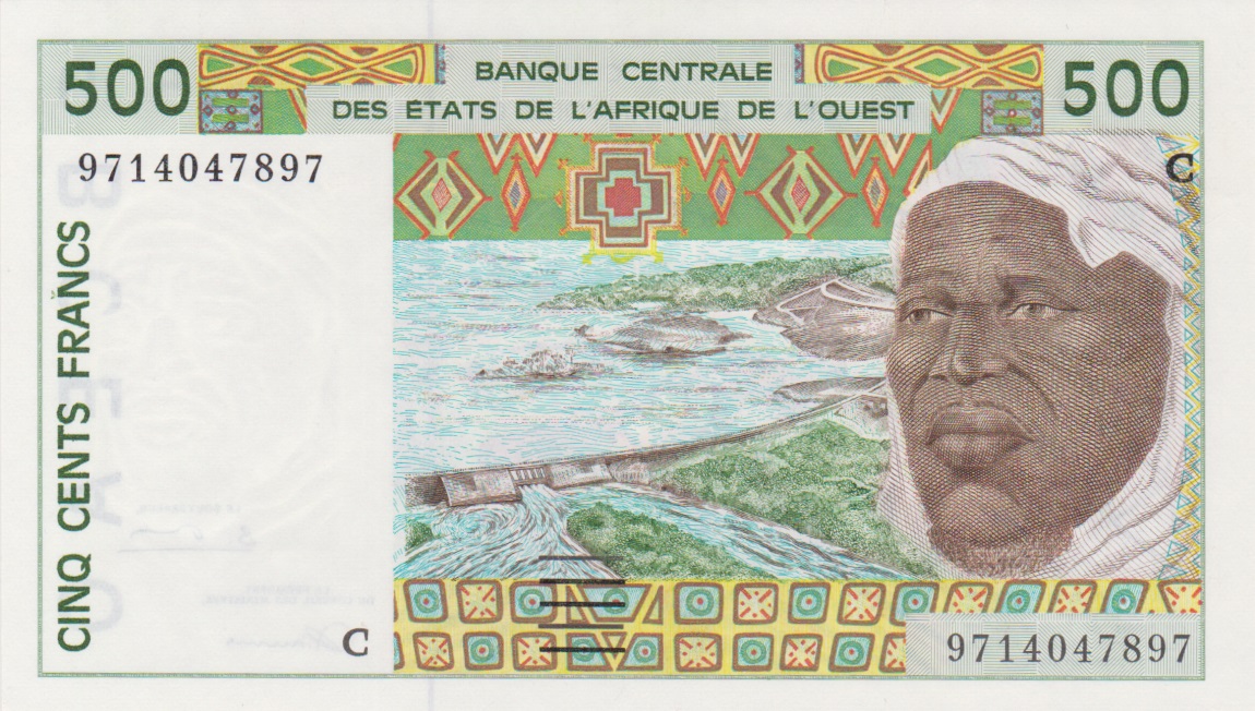 Front of West African States p310Cg: 500 Francs from 1997