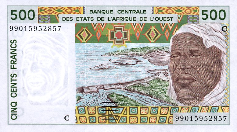 Front of West African States p310Ci: 500 Francs from 1998