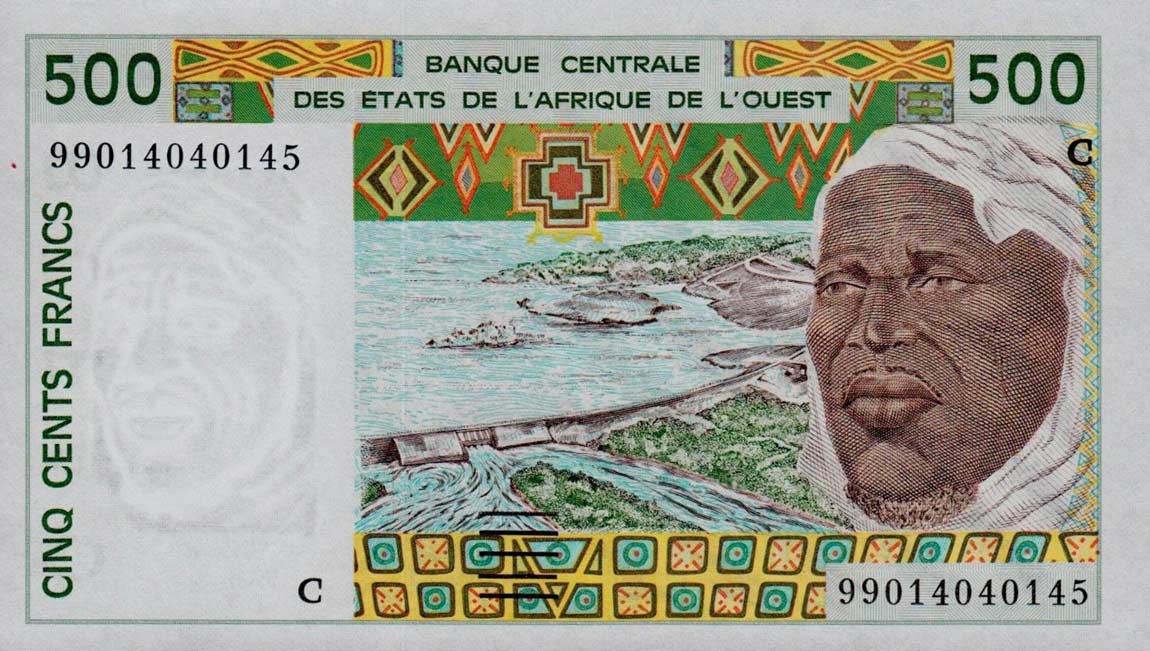 Front of West African States p310Cj: 500 Francs from 1999