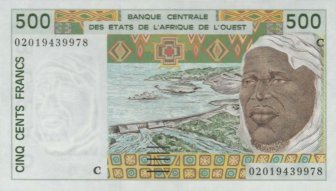 Front of West African States p310Cm: 500 Francs from 2002