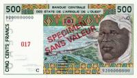 Gallery image for West African States p310Cs: 500 Francs
