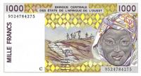 p311Cf from West African States: 1000 Francs from 1995