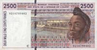 p312Ca from West African States: 2500 Francs from 1992