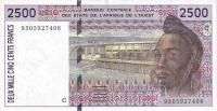 p312Cb from West African States: 2500 Francs from 1993