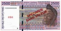Gallery image for West African States p312Cs: 2500 Francs