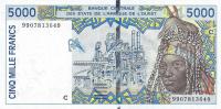 Gallery image for West African States p313Ci: 5000 Francs