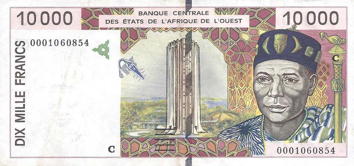 Front of West African States p314Ci: 10000 Francs from 2000