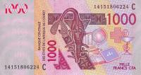 Gallery image for West African States p315Cn: 1000 Francs