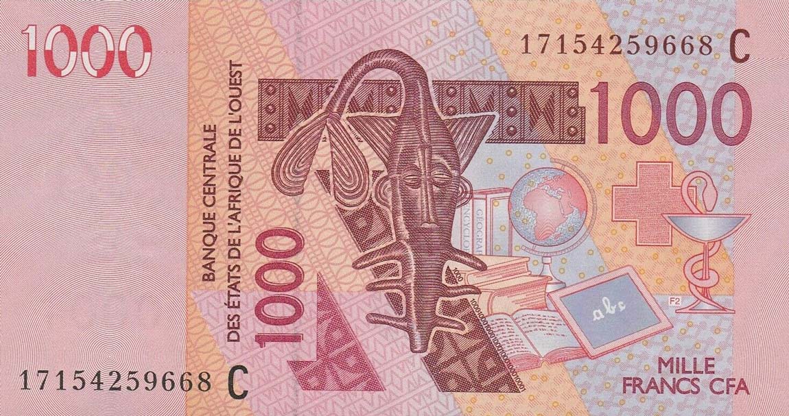 Front of West African States p315Cq: 1000 Francs from 2017