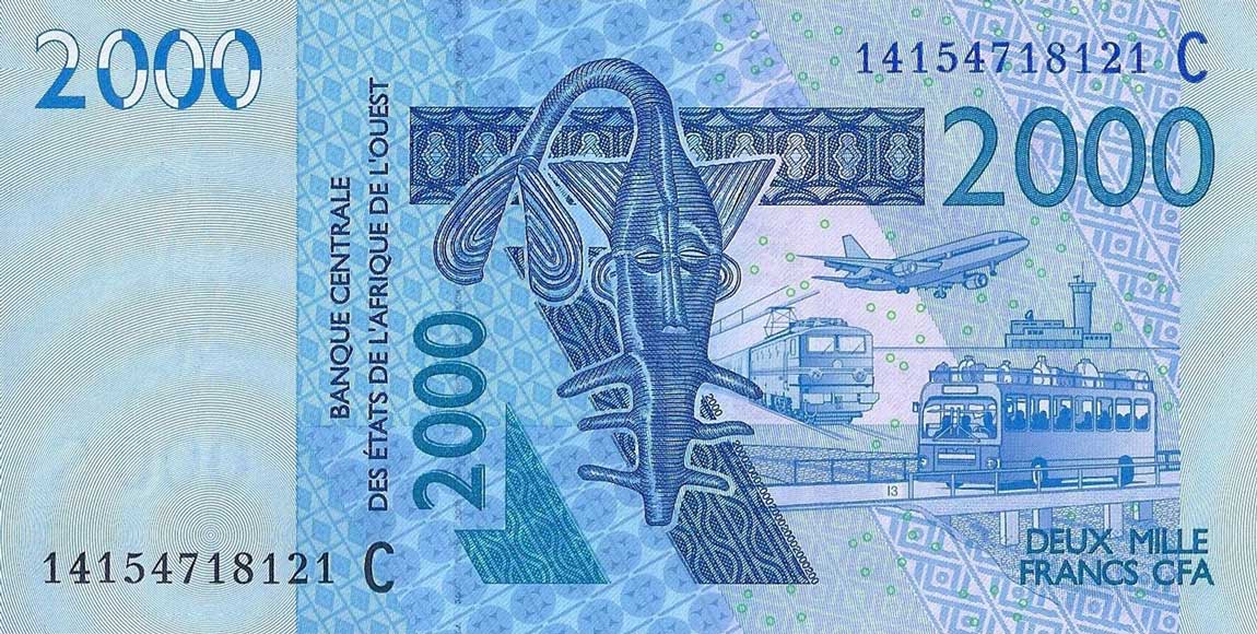 Front of West African States p316Cn: 2000 Francs from 2014