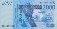 Gallery image for West African States p316Cn: 2000 Francs