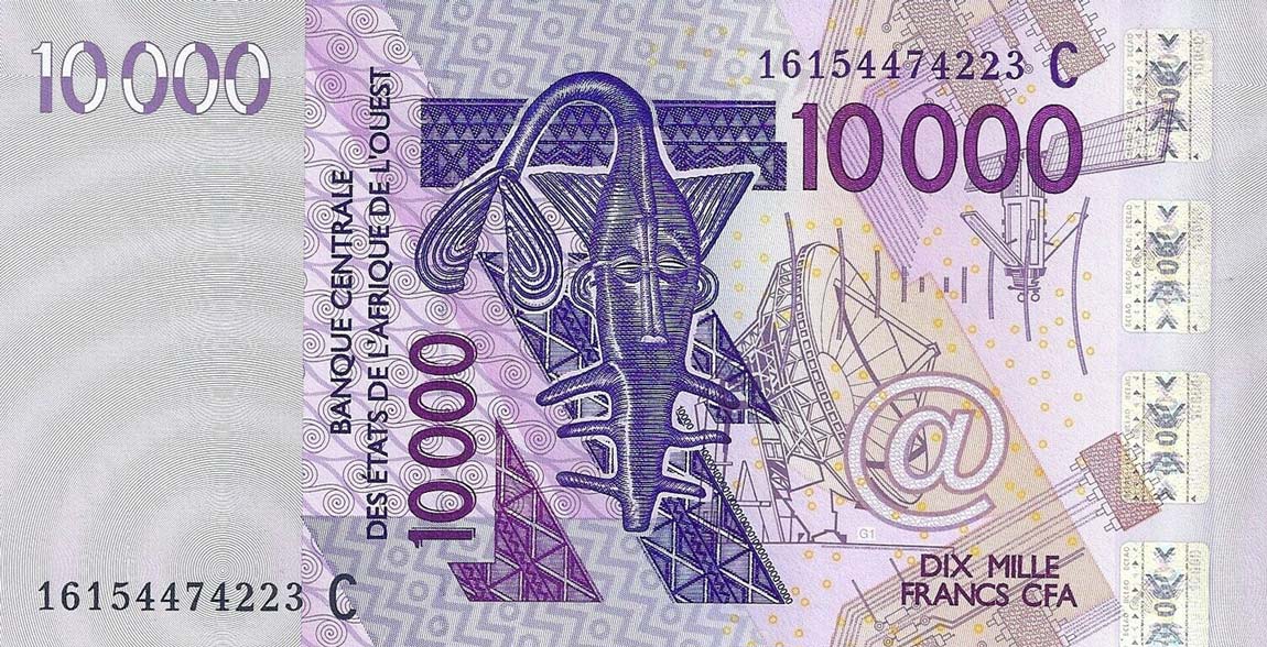 Front of West African States p318Cp: 10000 Francs from 2016