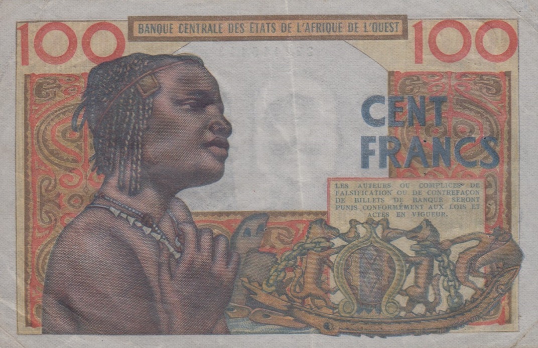 Back of West African States p401D: 100 Francs from 1961