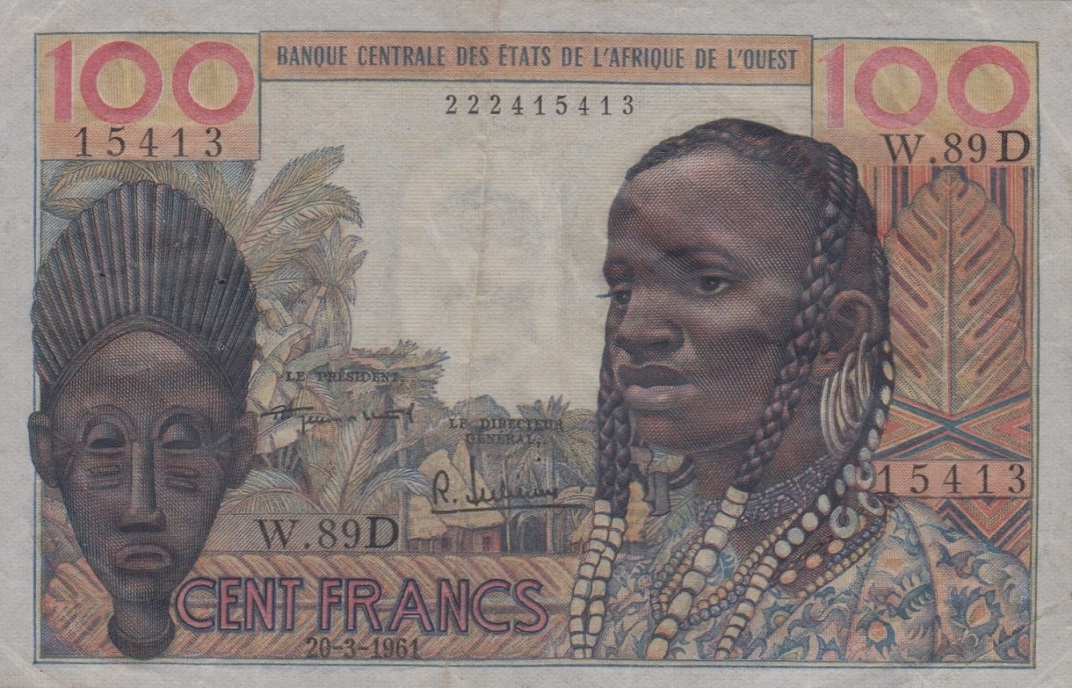 Front of West African States p401D: 100 Francs from 1961