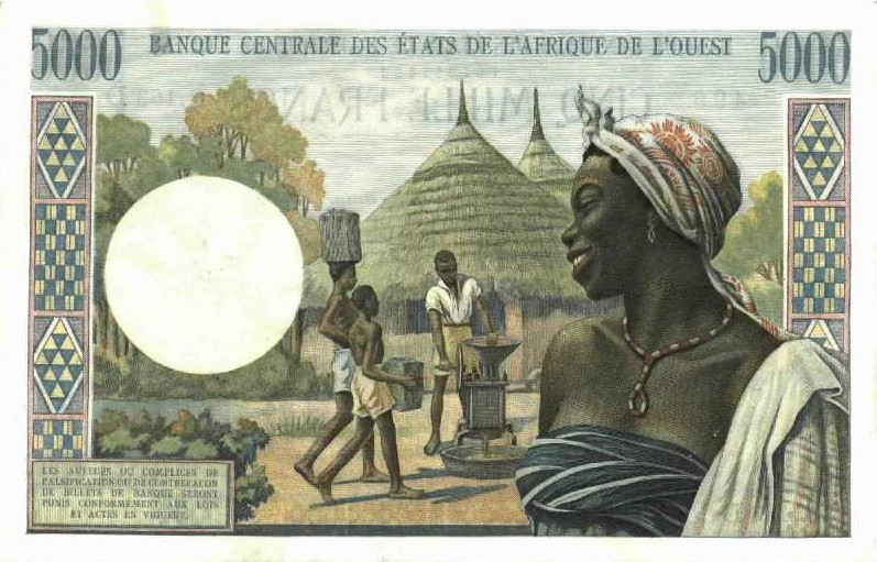 Back of West African States p404D: 5000 Francs from 1961