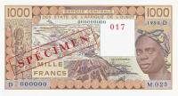 Gallery image for West African States p406Ds: 1000 Francs