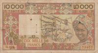 p408De from West African States: 10000 Francs from 1981