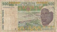 p410Df from West African States: 500 Francs from 1996