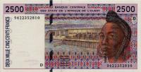 p412Dc from West African States: 2500 Francs from 1994