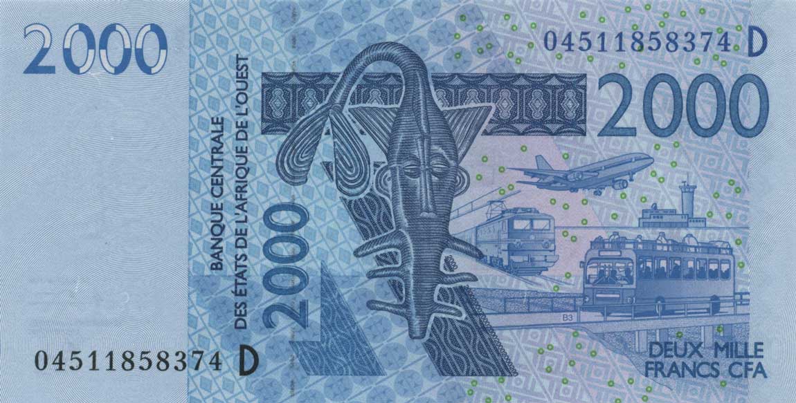 Front of West African States p416Db: 2000 Francs from 2004