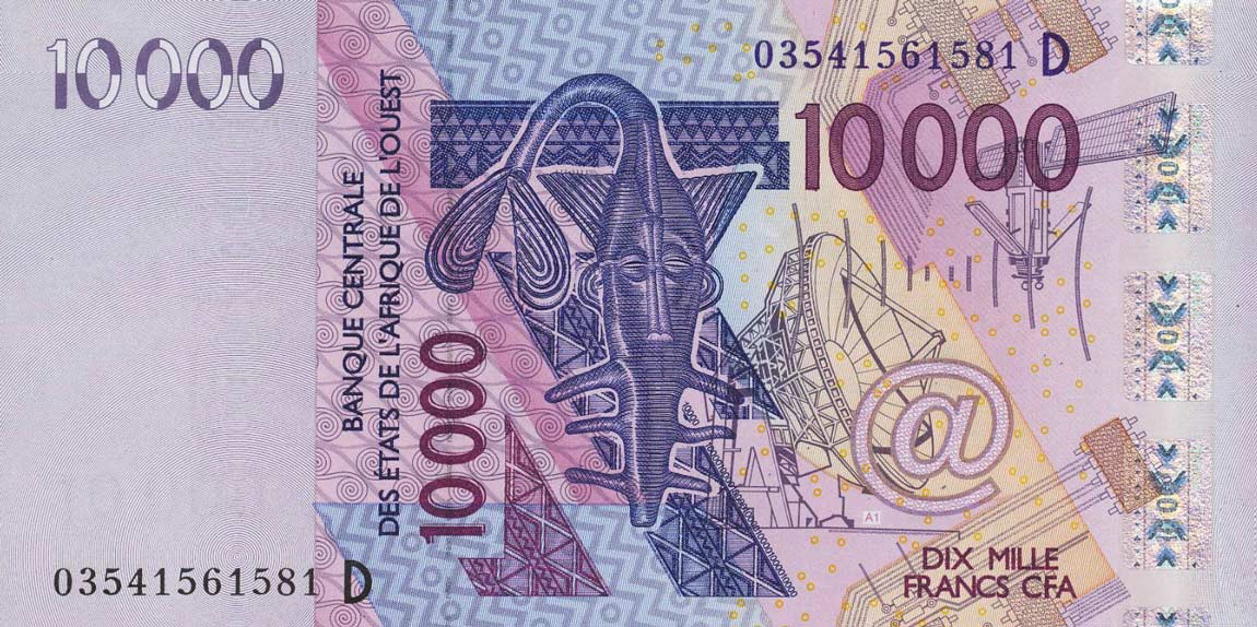 Front of West African States p418Da: 10000 Francs from 2003