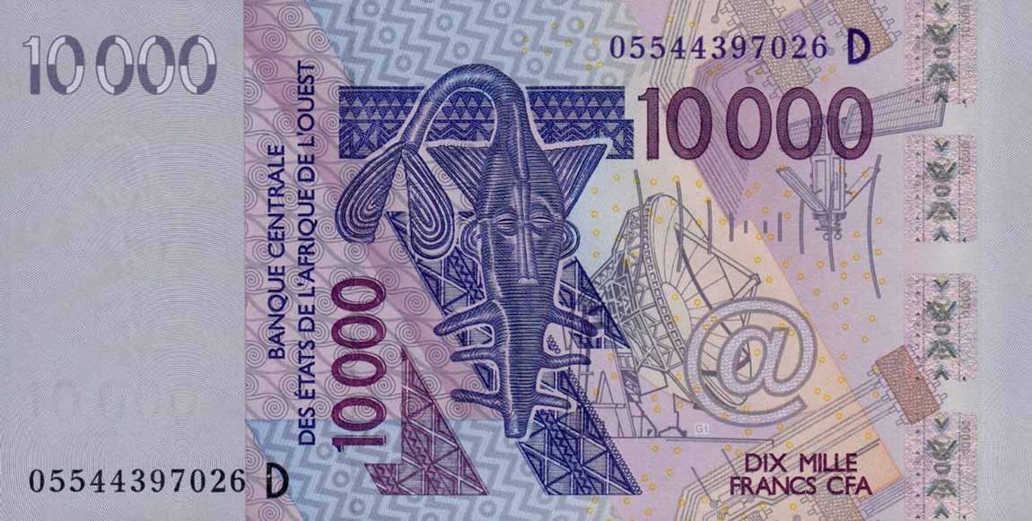 Front of West African States p418Dc: 10000 Francs from 2005