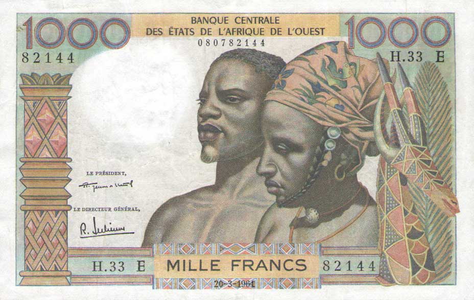 Front of West African States p503Eb: 1000 Francs from 1961