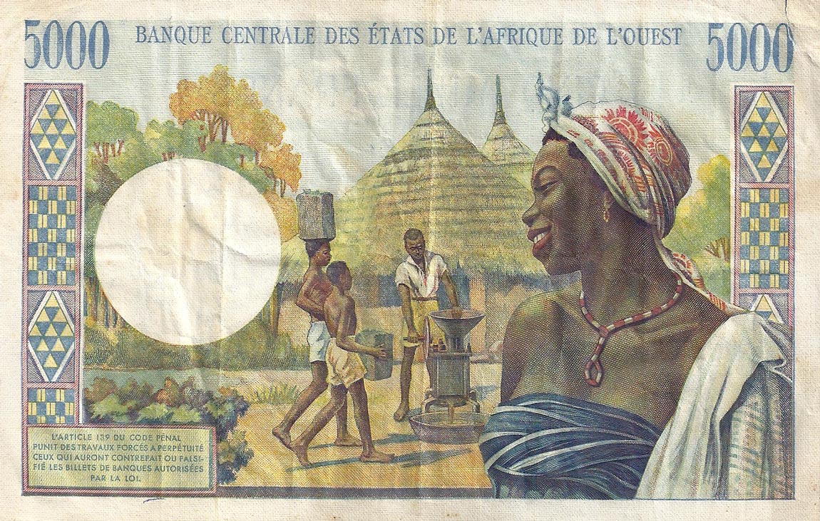Back of West African States p5a: 5000 Francs from 1959