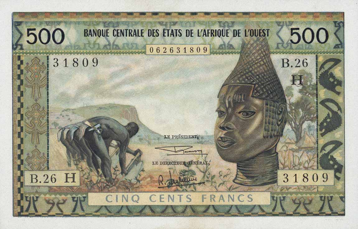 Front of West African States p602Hg: 500 Francs from 1959