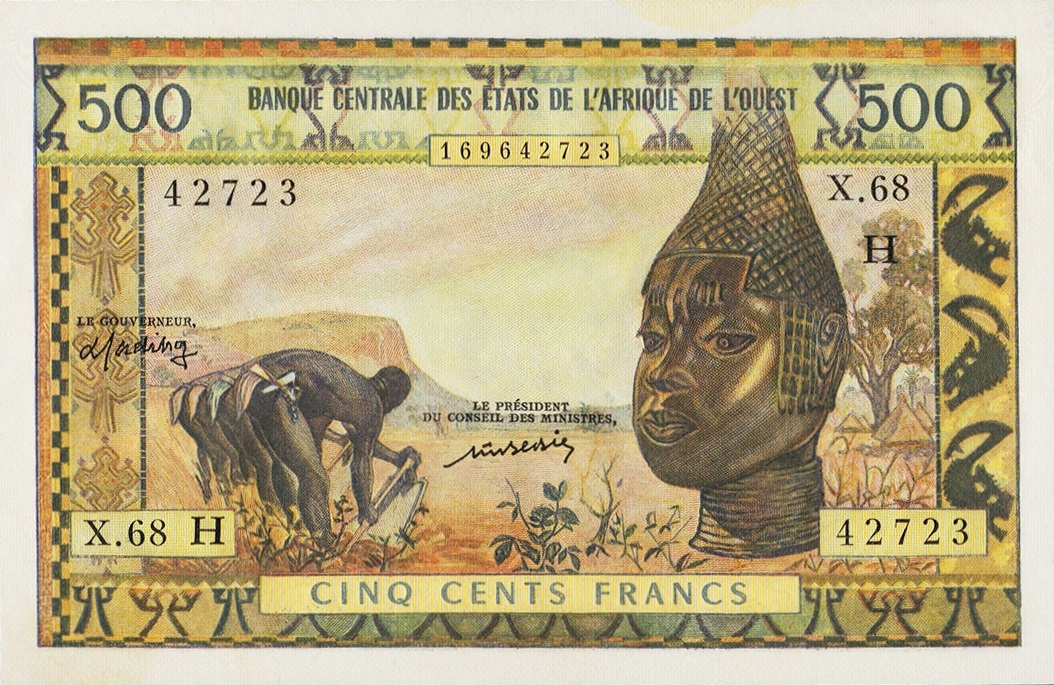 Front of West African States p602Hm: 500 Francs from 1959