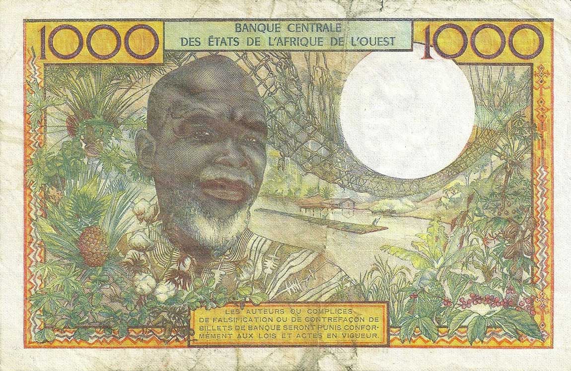 Back of West African States p603Hk: 1000 Francs from 1959