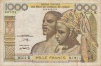 p603Ho from West African States: 1000 Francs from 1959