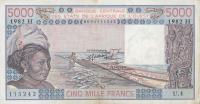 p608Hg from West African States: 5000 Francs from 1982