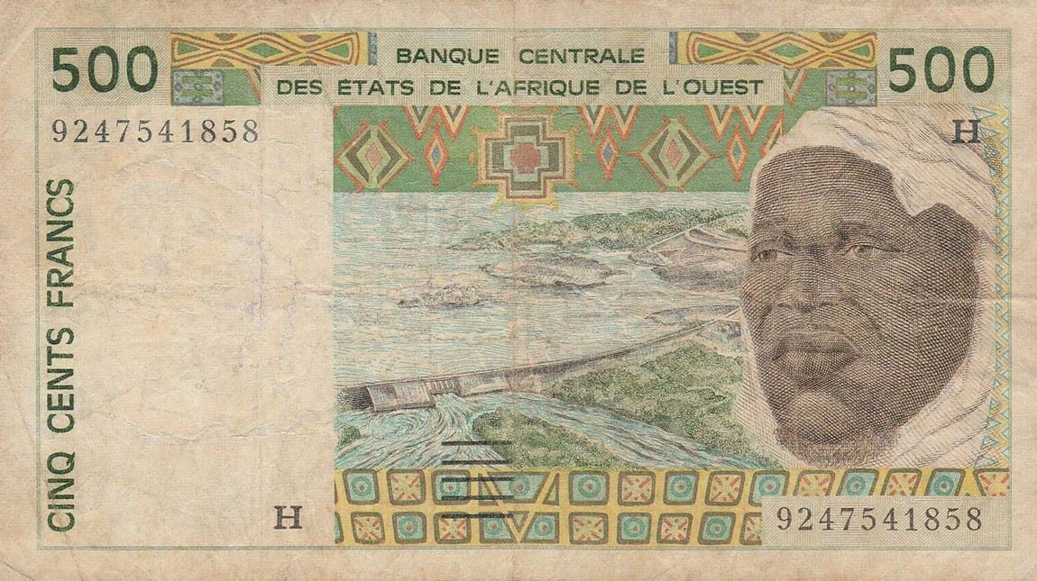 Front of West African States p610Hb: 500 Francs from 1992